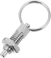 Spring Pin Knurled Knob Plunger Dump Trailer Accessories Push Fit Round Spring Plungers Pull Pin Flange Two Hole Pin Trail Spring Weld-on Spring Latch Lock Silver Stainless Steel