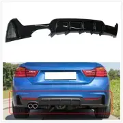 Rear Bumper Diffuser Twin Exhaust Pipe For BMW 4 Series F32 2014+ Glossy BLK 1PC