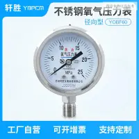 在飛比找蝦皮購物優惠-YO60BF 25MPa 全不鏽鋼禁油氧氣壓力錶 減壓器表頭