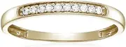 Vir Jewels 1/10 cttw Diamond Wedding Band for Women, 10K Yellow Gold Wedding Band with 10 Stones Prong Set, Size 4.5-10