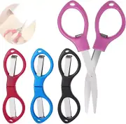 4 Pcs Folding Scissors, Portable Travel Scissors Small Safety Foldable Scissors