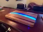 One Of A Kind LED Resin And Cherry, Charcuterie Board, Completely Wireless