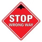 Public Safety Sign Stop Wrong Way Non-Slip Floor Graphic | 6 Pack of Floor Ma...