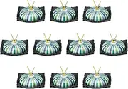 Set of 10, Tokusa Pattern Stone Grain Square Ceramic Pot (Large) [7.8 x 7.6 x 2.2 inches (19.9 x 19.4 x 5.5 cm)] | Ceramic Plate, Lid Strengthened, Direct Fire, Setomonohonpo