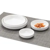 在飛比找ETMall東森購物網優惠-密胺韓式小菜盤子仿瓷餐具白色圓形小菜碟餐廳飯店小碟子窩盤商用