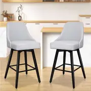 2x ALFORDSON Bar Stools Metal Swivel Light Grey