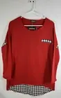 Gameday Couture Tunic Shirt Top XS/S Red Black White Gingham T54