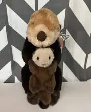 Wild Republic Mom and Baby Sea Otter Plush Toy 14" Long