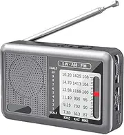 Portable Full-Band Radio,Am Fm Weather Radio Rechargeable Portable Shortwave Radio | Full Band Great Reception Audio Equipment Earphone Jack Transistor Radio for Outdoor