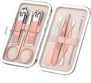7PCS Nail Clippers and Beauty Tool Portable Set, Manicure Pedicure Set Stainless Nail Clippers Kit Cuticle Grooming Case Suitable for Home, Workplace, Outdoor Travel, Lightweight, Durable