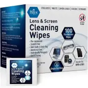 Premoistened Lens Wipes | Anti-Static, Anti-Fog, Quick-Dry & Scratch-Free| 100 C