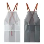 TPU Cooking Apron Waterproof Oil-proof Overalls Women Cross Back Work Clothes