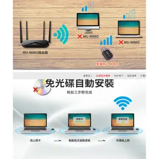 TOTOLINK A600UB 600Mbps USB 藍牙接收器 自動安裝驅動 Wi-Fi接收器 無線網卡