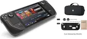 Valve Steam Deck 2TB Upgraded Handheld Gaming Console with Carring case, 1280 x 800 LCD Display Silicone Soft Cover Protector & Joystic Cap & Tempered Glass Film Bundle