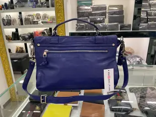 ㊣東區正精品㊣Proenza Schouler PS1 C1 藍紫色全皮銀釦釦式翻蓋手提包斜背包兩用包中款 RZ3425