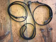 Double 2 Way 5 Foot Leather Dog Leash Lead 1/2" Wide Split Quality USA Leather
