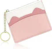 [SNCCJ] Mini Purses Women's Minimalist Small Thin Credit Card Holder with Key Ring, pink, S, Minimalist