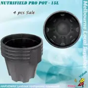 4 Pcs Nutrifield Pro Pot 15L Bucket Pot Heavy Duty Plant Grow Bucket