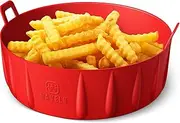 [WAVELU] Air Fryer Silicone Pot Liner | Extra Strong | Food Safe Air fryers Accessories | Replacement of Flammable Parchment Paper Liners | No More Harsh Cleaning Basket After Using Airfryer (3-5QT)