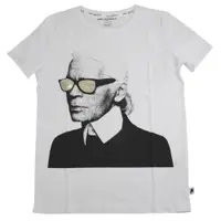 在飛比找ETMall東森購物網優惠-KARL LAGERFELD 卡爾 老佛爺肖像圖案棉質短T恤