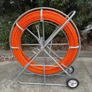 14mm, 200m Fibreglass Duct Rodder - Heavy Duty Cable Puller Snake