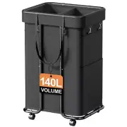 Yecaye Laundry Basket with Wheels, 37 Gal (140L) Laundry Hamper 2-Section, Ro...