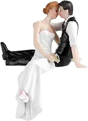 QANYEGN Bride and Groom Cake Topper, Wedding Cake Doll, Resin Doll Wedding Cake Topper for Engagement Parties, Bridal Showers Anniversaries