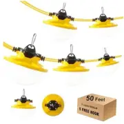 50FT Construction String Light 65W 8000Lm, 5000K Industrial Grade LED String