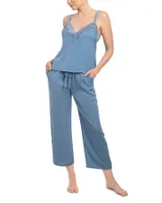 In Bloom by Jonquil Hammered Satin Cami Crop Pant Pajama Set