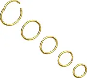 NORO OLO 5PCS-20G/18G/16G Hypoallergenic Steel Nose Ring Hoops, Hinged Clicker Segment Sleeper Earrings Piercing