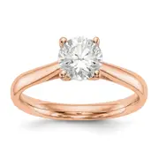 1.00ct. CZ Solid Real 14k White Gold Solitaire Engagement Ring