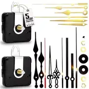 2Pcs DIY Quartz Clock Movement Mechanism Replacement Repair Kit with Clock Hands