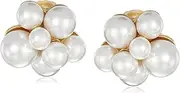 Kenneth Jay Lane Polished Gold Pearl Cluster Clip-On Earrings