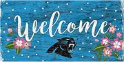 NFL Carolina Panthers Unisex Carolina Panthers Welcome Floral Sign, Team Color, 6 x 12