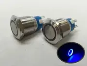 2of Marine Car SS304 Blue LED 12V 5A Flush Light ON-OFF PUSH Switch Ring Button