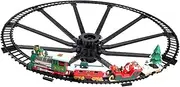 Tadill Electric Train with Sound Light, Mini Railway Toy, Santa Claus DIY Assembly, Hanging Ornament, Christmas Train Set for New Year Interaction