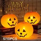 Halloween Pumpkin LED Light Up Balloons Self-Sealing Instant Glow Spooky Balloon