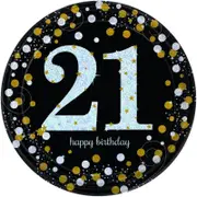 Sparking Celebration 21st Birthday Prismatic Plates 8pk