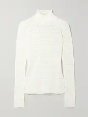 [Givenchy] Givenchy - Jacquard-knit Turtleneck Sweater - White - x small x small White