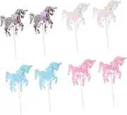 Alipis 8 Pcs Unicorn Cake Topper Inserts Adorable and Attractive Cake Decorations for Events