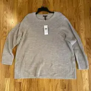 NWT Eileen Fisher Sand Wool Pullover XL $228