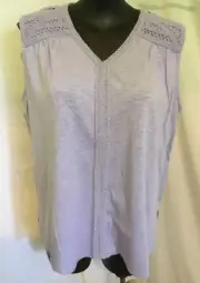 AUTOGRAPH PURPLE LILAC "MACRAME FEATURE" SLEEVELESS TOP SZ 22-NEW REDUCED $