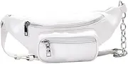 [Holibanna] 1pc Chain Women's Waist Bag Fanny Bag Belt Bag for Women Travel Crossbody Bags Woman Crossbody Bag Pu Mini Shoulder Bag Crossbody Chest Bags for Women Pu Waist Bag Pu Leather White