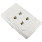 Network Wall Plate 4 Port Gang for CAT6 LAN RJ45 8P8C Cable Plug to Plug