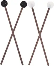 Abaodam 2 Pairs Rubber Head Drum Mallet Sticks for Steel Tongue Drum Lightweight Percussion Instrument with Comfortable Grip for Musicians and Beginners