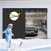 Garage Door Insulation Blanket, Garage Door Insulation Kit, Magnetic Thermal Insulated Door Curtain with Enhanced Weighted Bottom, Waterproof Windproof Soundproof Garage Door Cover(123.6*85.8in)
