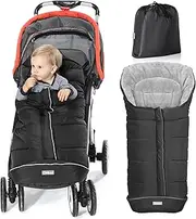Orzbow Warm Bunting Bag Universal,Stroller Sleeping Bag Cold Weather,Waterproof Toddler Footmuff (Black, Large)