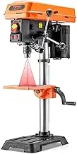 VEVOR Bench Column Drill 254mm 550W Adjustable Speed 510/780/1300/1820/2430RPM 2.3A Induction Motor 0-45° Tilt Work Table LED Work Light for Wood Metal