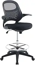 Modway Stealth Drafting Chair In Black - Reception Desk Chai