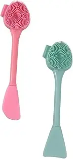 IWOWHERO 2Pcs Portable Silicone Facial Cleansing Brush Fish Tail Knife Shape Makeup Removal Face Wash Tool for Skin Care and Cleansing